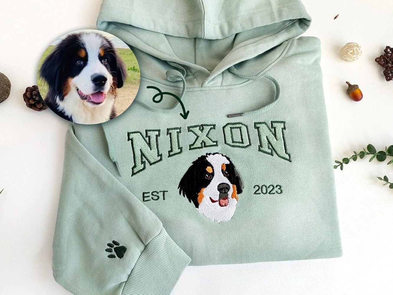 Pet Lover’s Custom Embroidered Hoodie – Photo, Name & Year Included