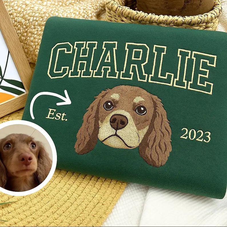 Pet Lover’s Custom Embroidered Hoodie – Photo, Name & Year Included
